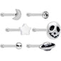 1/4 Clear Gem Cosmic Universe Nose Bone 6 Pack Set