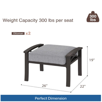 Outdoor Patio Set Steel 8 Piece Seats 9 Khaki Gray