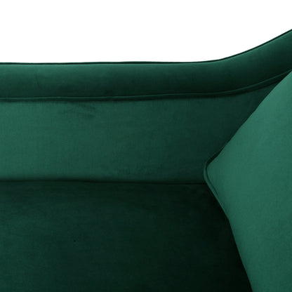 Club Chair Contemporary Velvet Green Birch Legs 31x34x34 In Tonal Piping