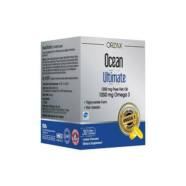 Orzax Omega-3 Dietary Supplement - Fish Oil Capsules with EPA & DHA, Gluten-Free & Non-GMO - Supports Heart Health & Cognitive Function