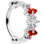 16G 5/16 Red Gem Cluster Hinged Cartilage Clicker