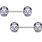 9/16 I Heart Sugar Skulls Barbell Nipple Ring Set