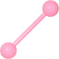 14G 5/8 Pink Acrylic Over Steel Tongue Ring