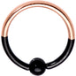 16G 3/8 Black and Rose Gold Tone Two Tone BCR Captive Ring