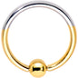 16G 3/8 Gold Tone Two Tone BCR Captive Ring