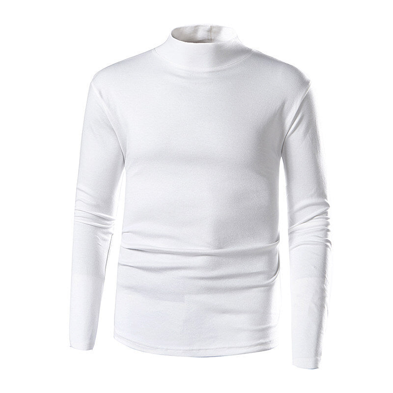 Mens Stylish Turtleneck Versatile And Slim-fit With Long Sleeves