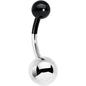 Black and Steel Tone Two Tone Belly Ring