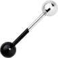 Black and Steel Two Tone Tongue Ring