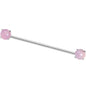 Pink Amethyst End to End Industrial Barbell 38mm