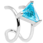 Aqua CZ Gem Triangle Bling Non Pierced Ear Cuff