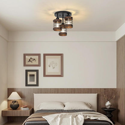 Semi Flush Mount Ceiling Light 3-Light Farmhouse Chandelier Fixtures