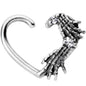 Clear CZ Gem Skeletal Hands Left Daith Cartilage Tragus Earring