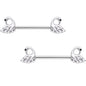 9/16 Ruffled Feather Dual Swans Nipple Barbell Set