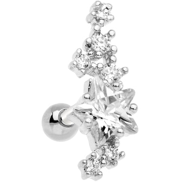 Clear CZ Gem Shooting Star Cartilage Tragus Earring