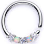 16G 5/16 White Synthetic Opal Blingy Seamless Circular Ring