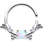 16G 3/8 White Synthetic Opal Luminous Seamless Circular Ring