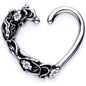 16G 3/8 Clear CZ Gem Flower Garden Right Heart Closure Ring