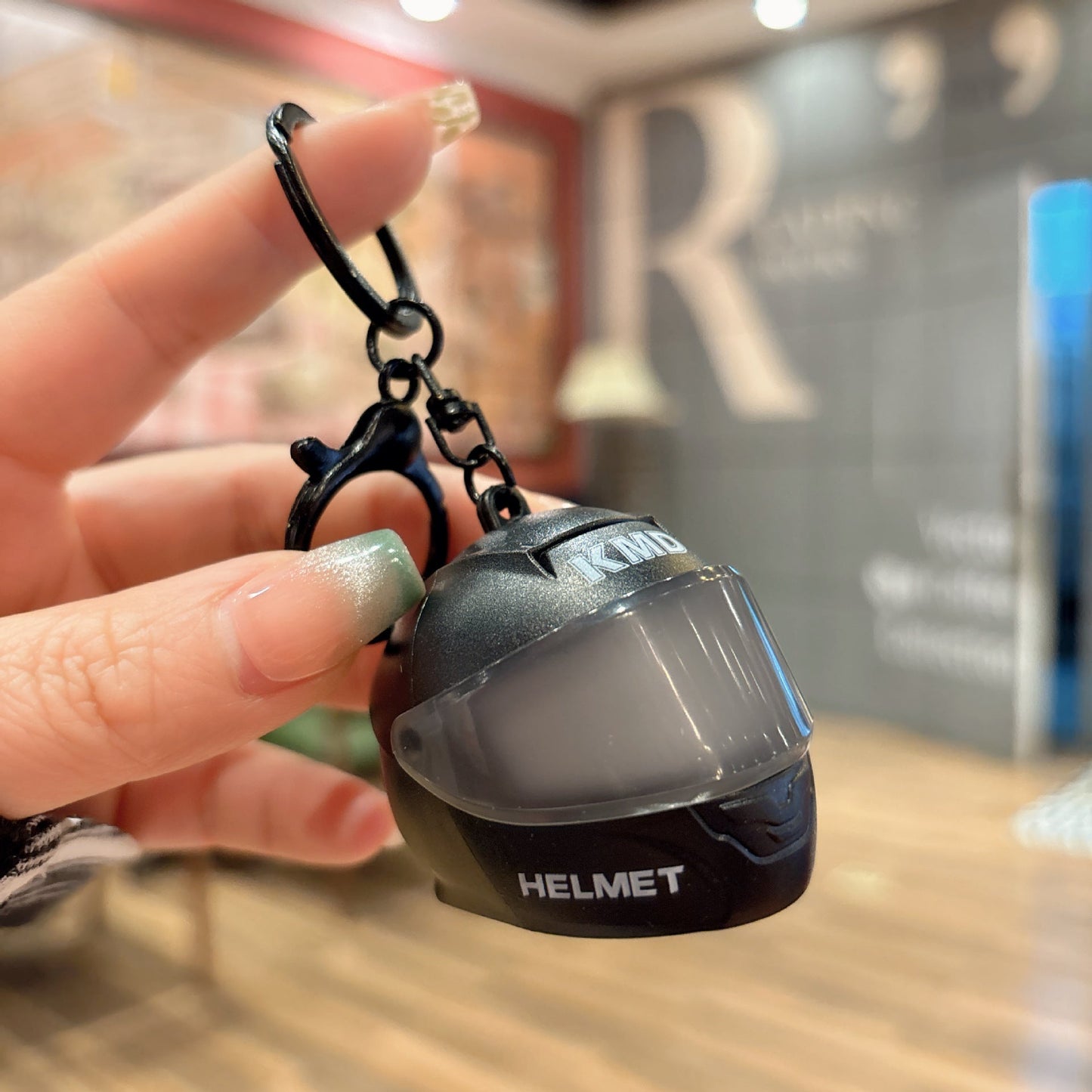 Creative Illuminated Helmet-shaped Keychain