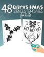 48 Christmas Stencils Templates For Kids: Stencil Book For Kids With 48 Cute Christmas Holiday Clip Arts Templates For Christmas Cutouts Handmade Deco - Paperback