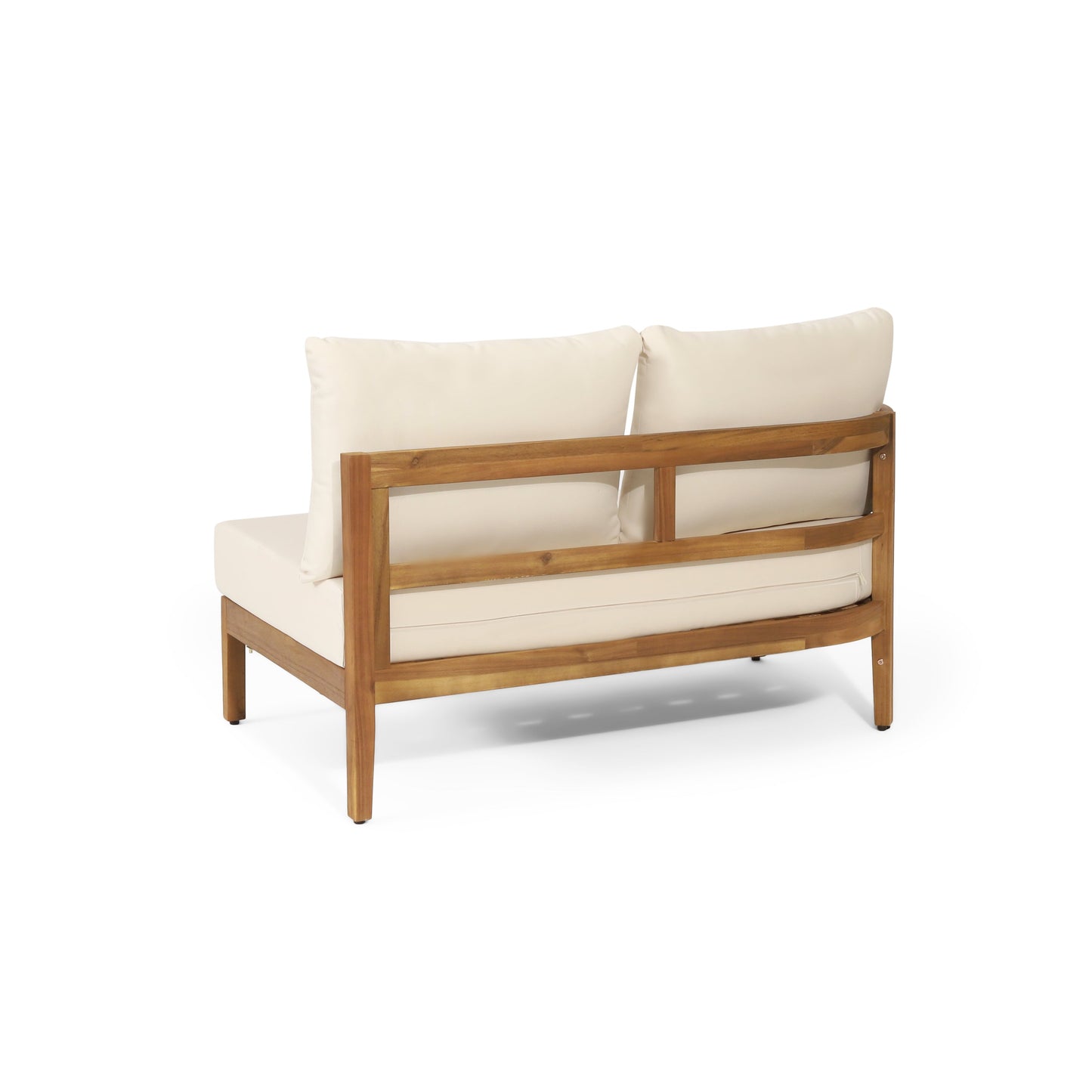 Outdoor Conversation Set Acacia Wood PE Wicker 4 Piece