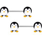 9/16 Pudgy Penguin Barbell Nipple Ring Set