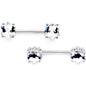 9/16 Clear Gem Supernova Barbell Nipple Ring Set