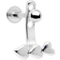 16G 3/8 Triple Heart Dangle Cartilage Tragus Helix Piercing