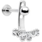 Clear Gem Victorian Swirl Dangle Cartilage Tragus Helix Piercing