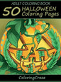 Adult Coloring Book: 50 Halloween Coloring Pages - Hardcover