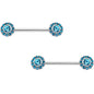 14G 9/16 Aqua Gem Circular Cluster Barbell Nipple Ring Set