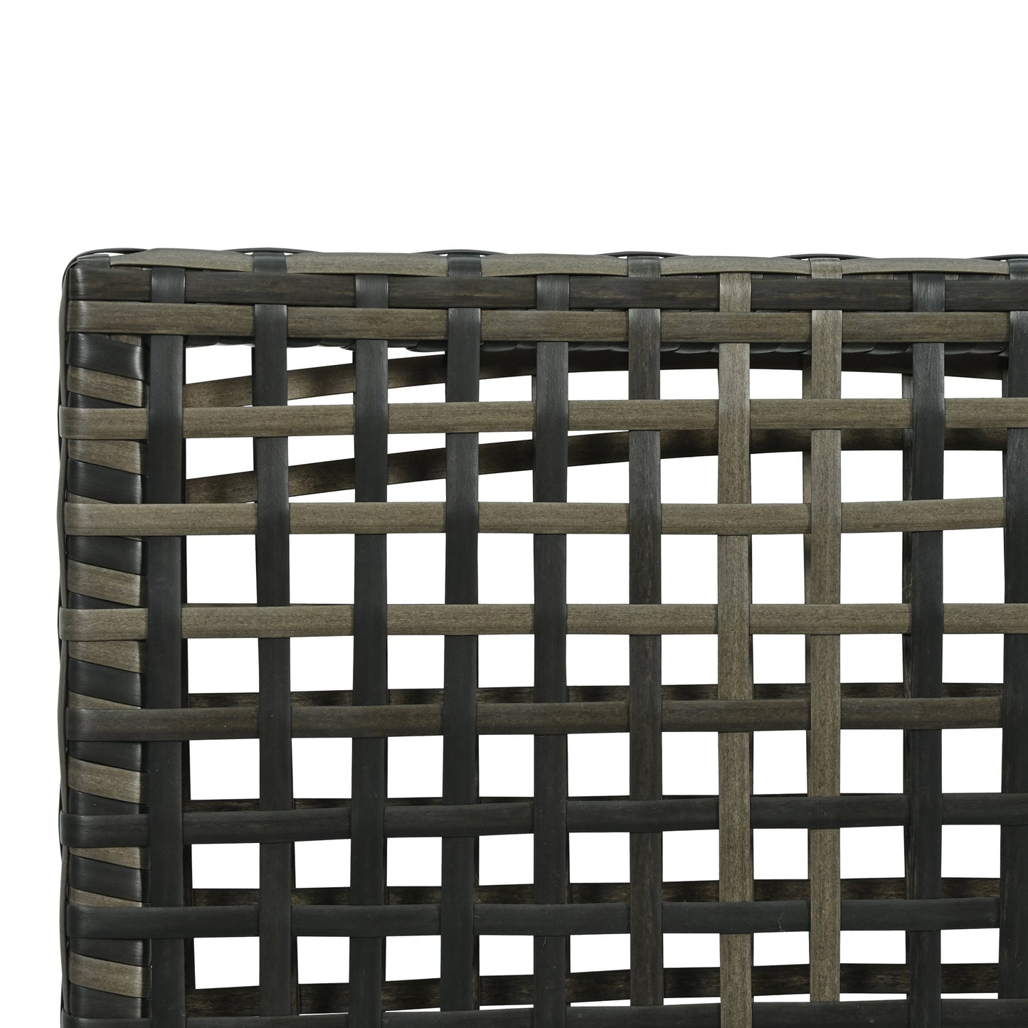 Outdoor Patio Set Half Moon Wicker Aluminum Gray 8 Piece 2 Tables