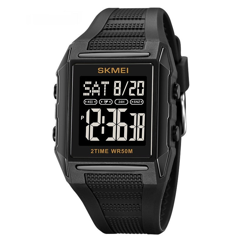 Lightweight Waterproof And Luminous Square Electronic Sports Watcha Classic And Stylish Choice