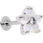 16G 5/16 White Faux Opal CZ Flower Cartilage Tragus