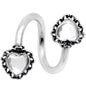 Clear Gem Hearts on Hearts Spiral Twister Belly Ring