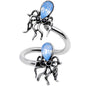 16G Blue Faux Opal Nautical Sea Squids Spiral Twister Belly Ring