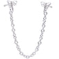 20G 1/4 Daring Dragonfly Chain Dangle Double Nose Bone