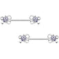 Clear CZ Gem All Tied Up Barbell Nipple Ring Set