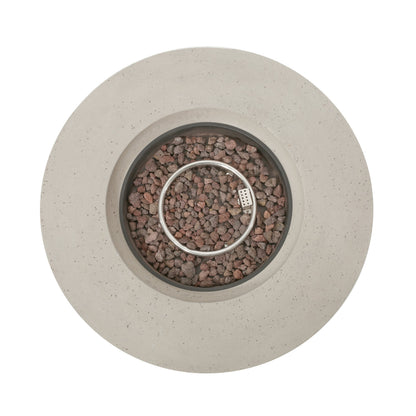 Modern Outdoor 50000 BTU Round MgO Concrete Propane Fire Pit, Light Grey