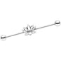 Clear Gem Live Love Lotus Flower Industrial Barbell 38mm