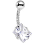 Clear CZ Gem Party Princess Seriously Twisted Belly Ring