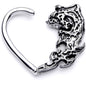 16G 3/8 Tribal Wave Left Heart Closure Ring