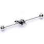 Red Gem Slither Snake Industrial Barbell 38mm
