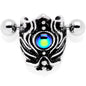 16G 1/2 Iridescent Blue Gem Tribal Cuff Cartilage Earring
