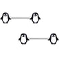 14G 9/16 Parade of Penguins Barbell Nipple Ring Set