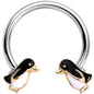16G 3/8 Penguin Buddies Horseshoe Curved Barbell