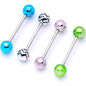 Pastel Zig Zag Party Barbell Tongue Ring Set of 4