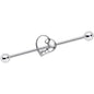 14G Clear Gem Valentines Day Heart Industrial Barbell 38mm