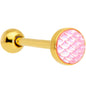 Gold PVD Pink Mermaid Scale Barbell Tongue Ring