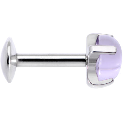 16G 1/4 Pink Amethyst Internally Threaded Labret Monroe Tragus