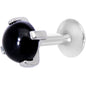 16G 1/4 Black Agate Internally Threaded Labret Monroe Tragus